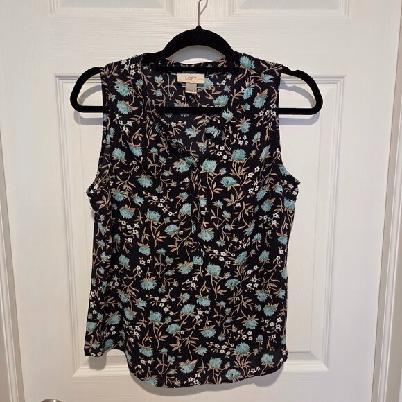 Loft Womens size M petite chiffon floral tank - Picture 1 of 3